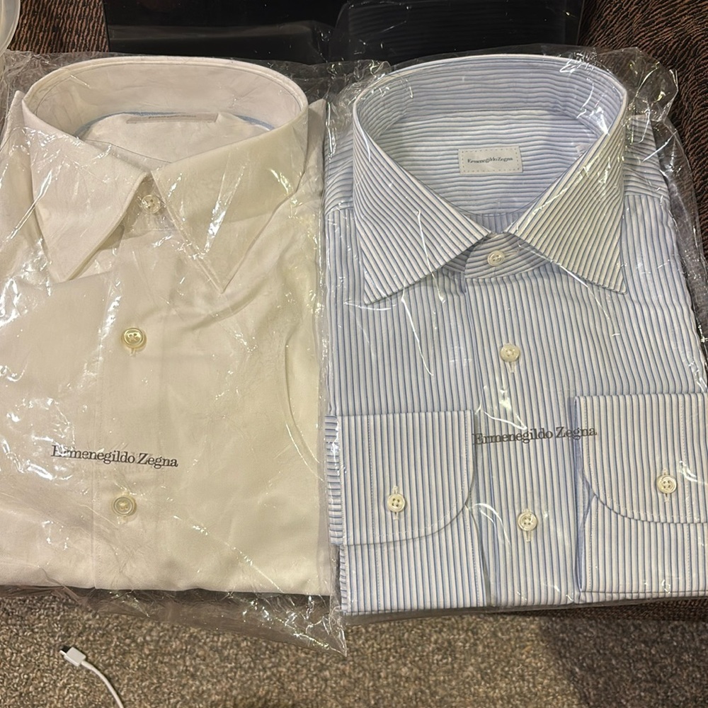 2 Brand new Men’s Dress Shirts Ermengildo Zegna